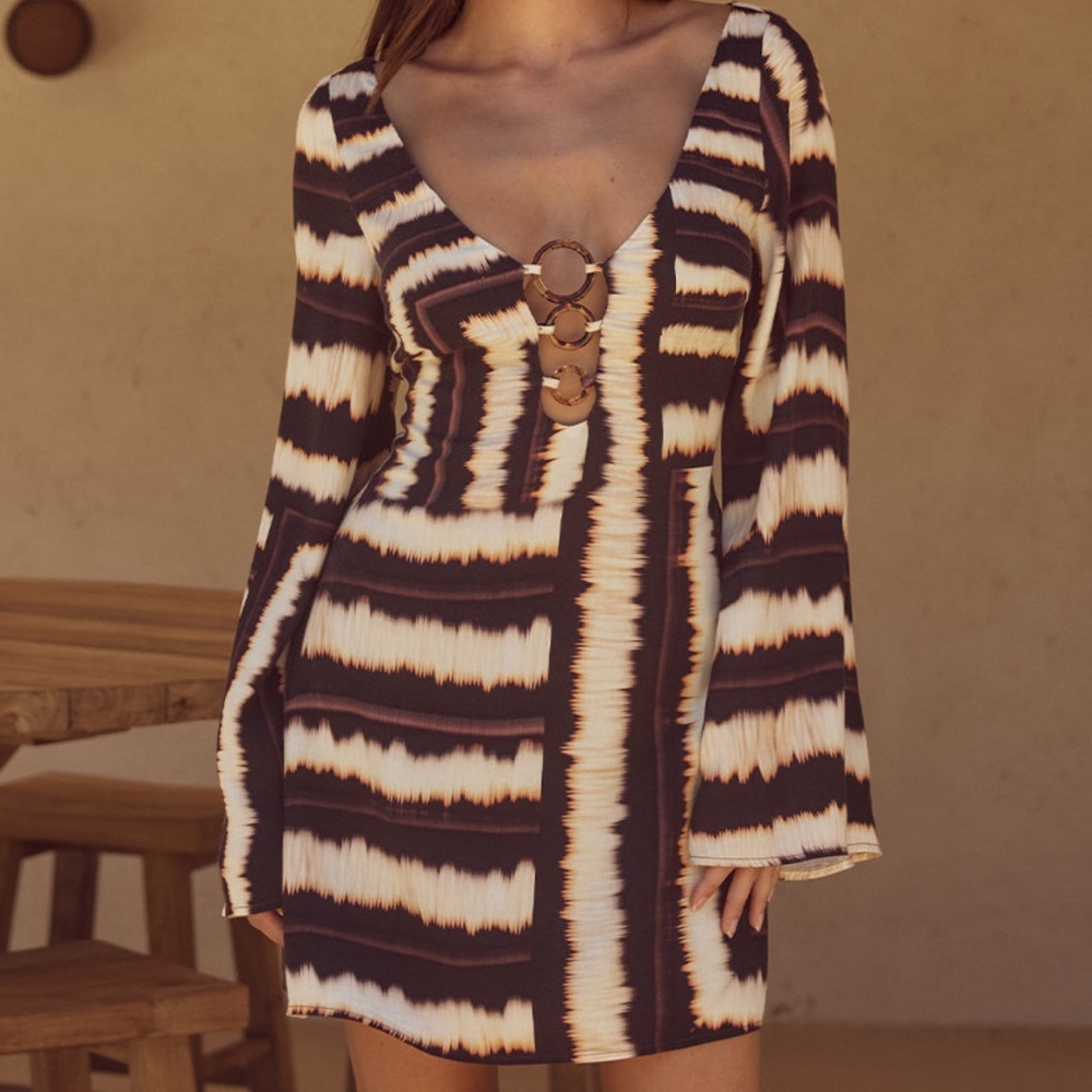 AZURE MINI DRESS - NORIA PRINT